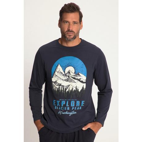 JP1880  Maglia con stampa ispirata alle montagne "Explore" e maniche lunghe 