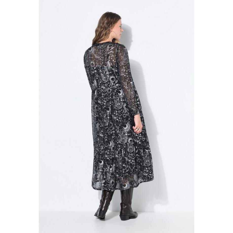 Studio Untold Maxikleid Doppellagig Astro Print  