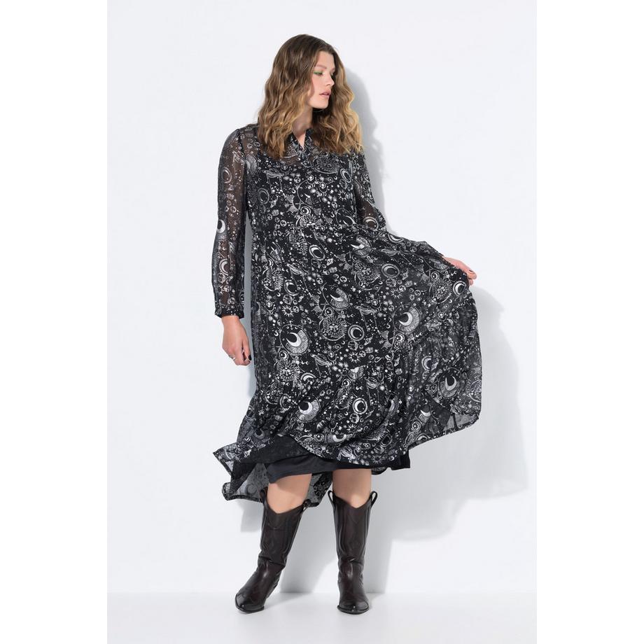 Studio Untold Maxikleid Doppellagig Astro Print  
