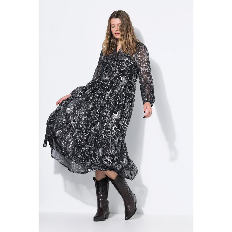 Studio Untold Maxikleid Doppellagig Astro Print  