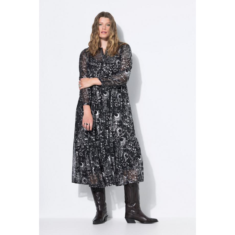 Studio Untold Maxikleid Doppellagig Astro Print  