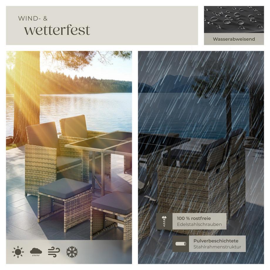 Tectake Salon de jardin BILBAO pour 4 à 8 personnes  