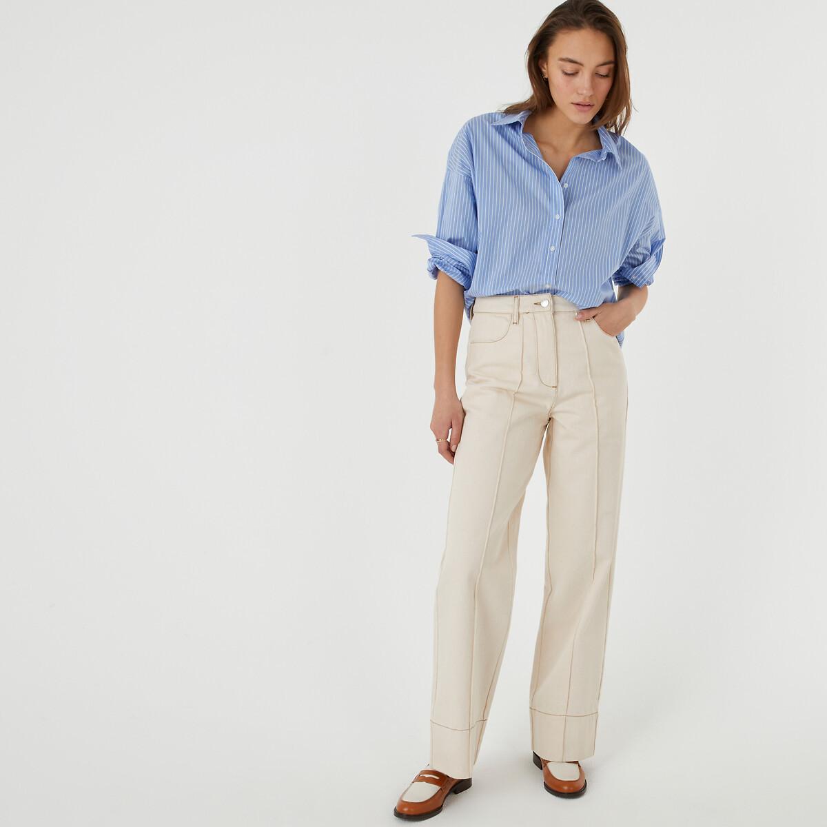 Image of High-waist-jeans Damen Beige 36