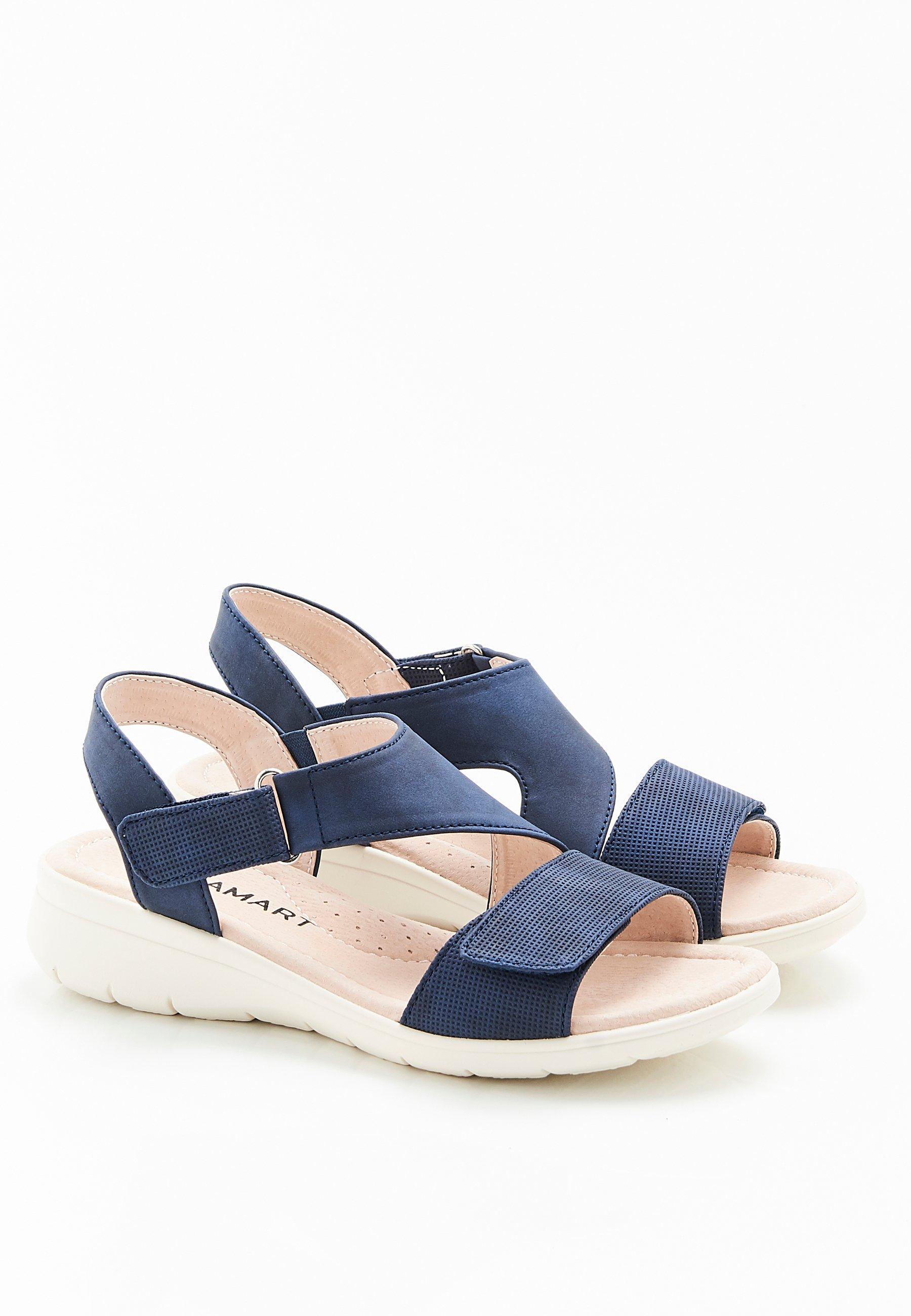 Image of Sandalen Mit Keilabsatz, Komplett Zu Öffnen. Damen Blau 41