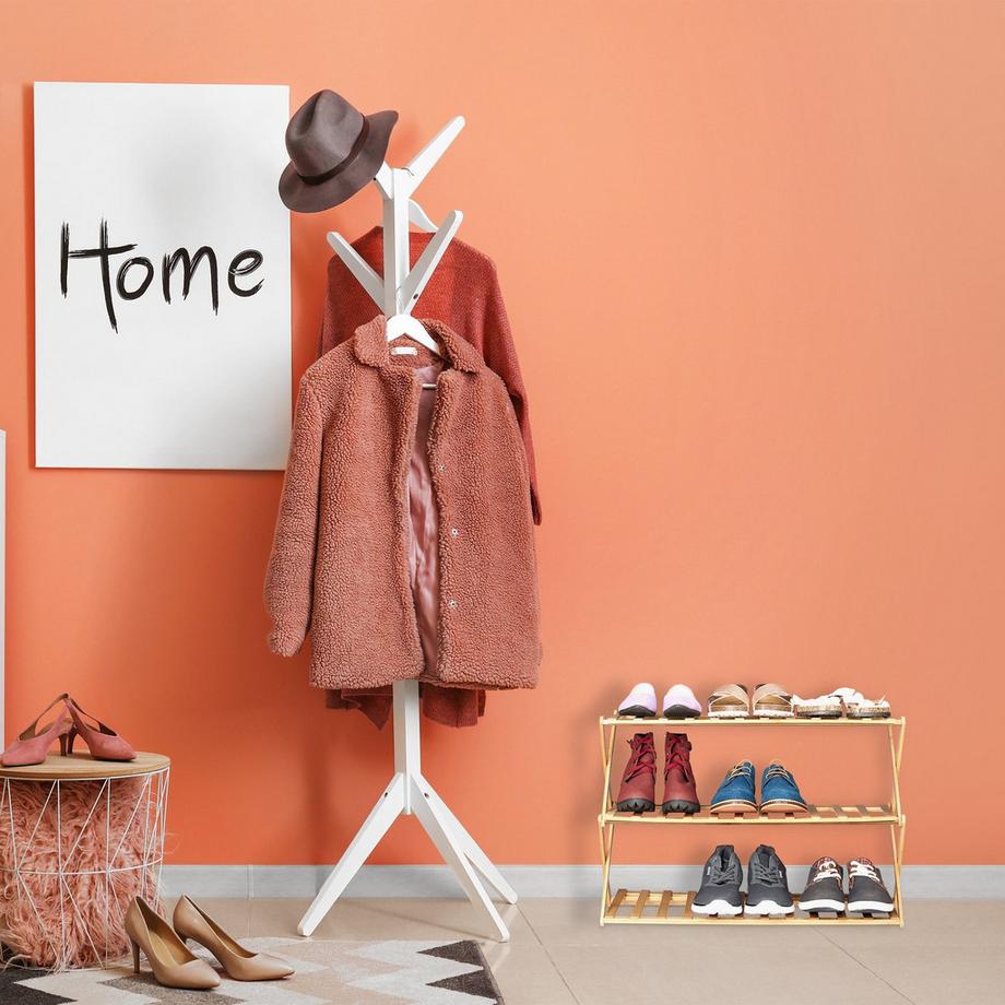 B2X Ripiano pieghevole per scarpe in bambù  