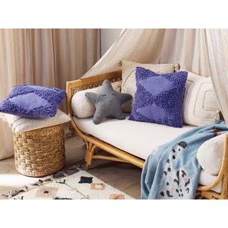 Beliani Lot de 2 coussins en Coton Boho RHOEO  