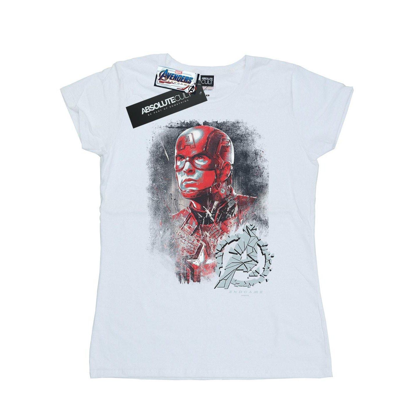 Image of Avengers Endgame Captain America Brushed Tshirt Damen Weiss L