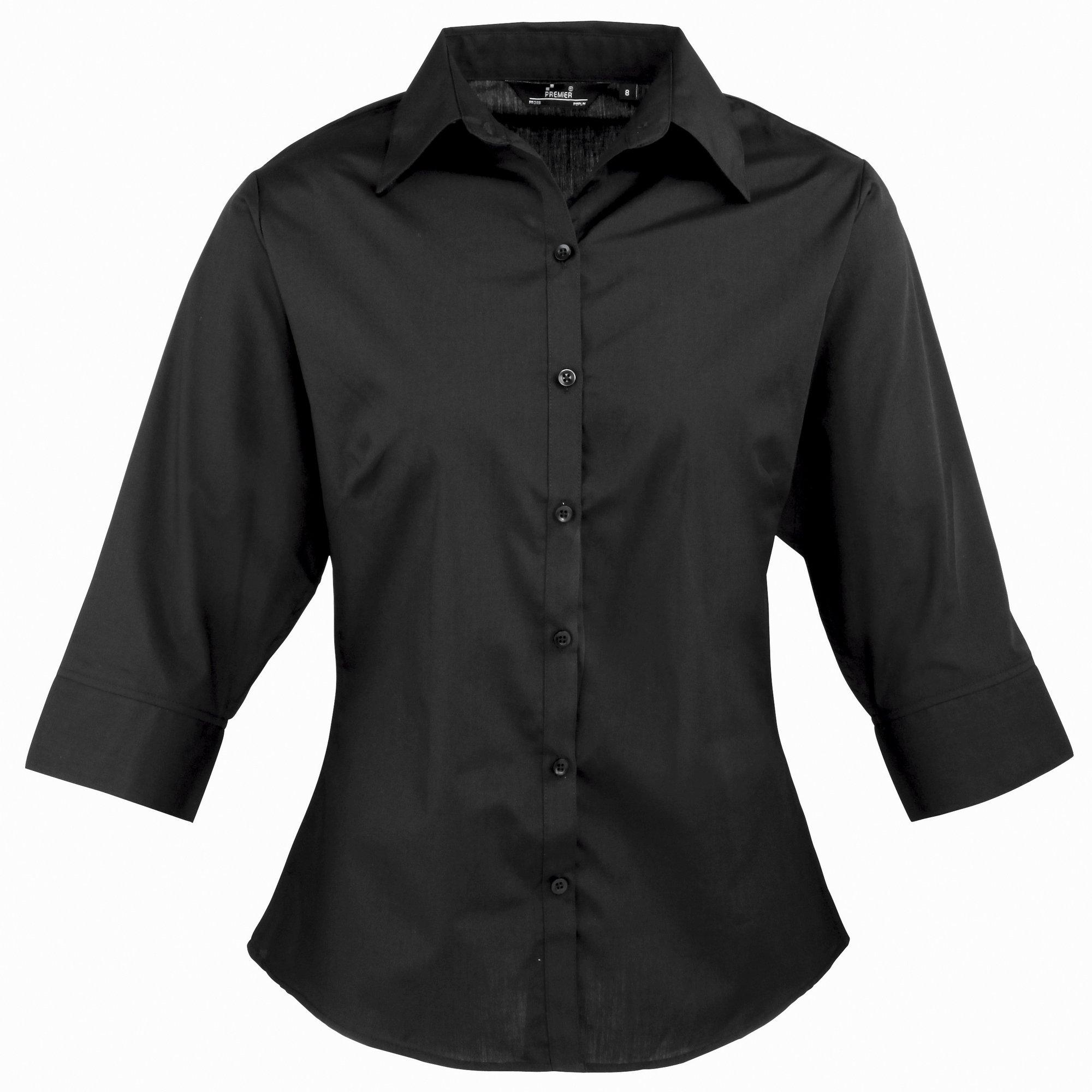 PREMIER  Chemisier en popeline à manches 3/4 / Chemise de travail unie 