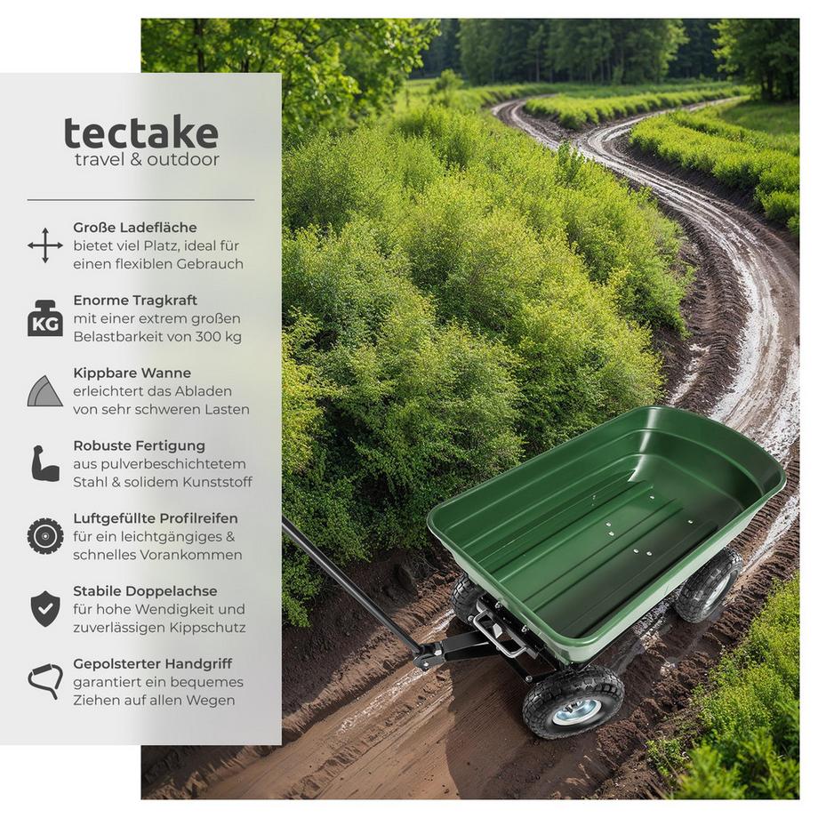 Tectake  Chariot de jardin et de transport  inclinable 