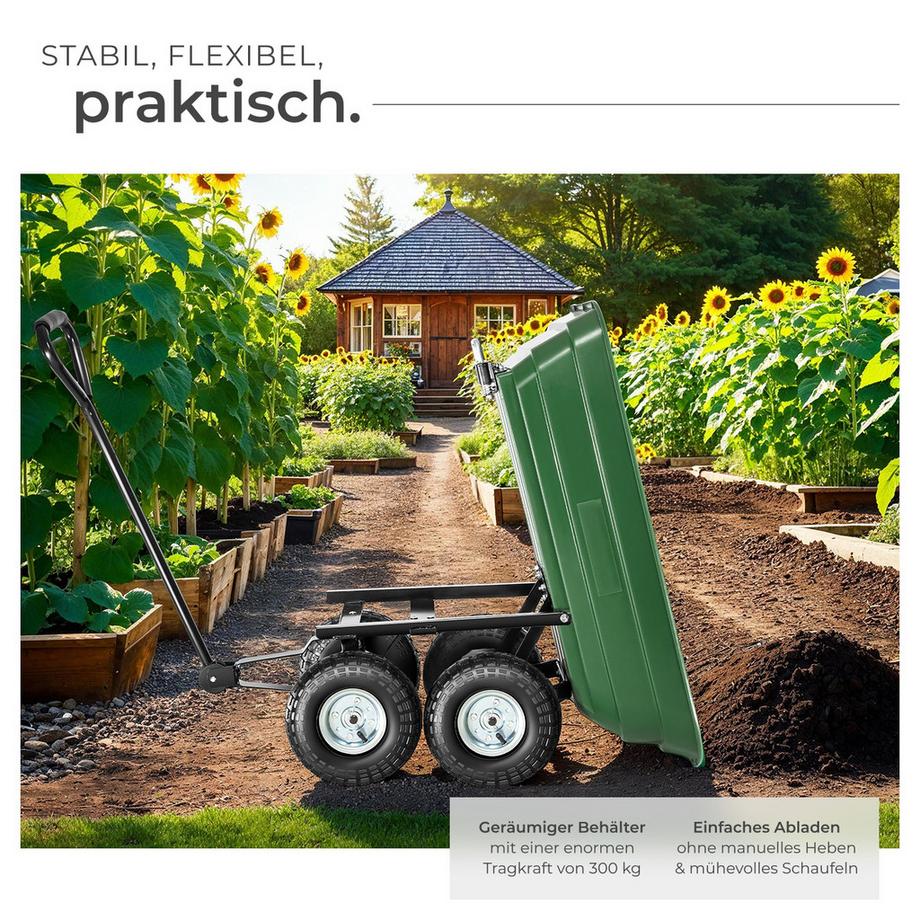 Tectake  Chariot de jardin et de transport  inclinable 