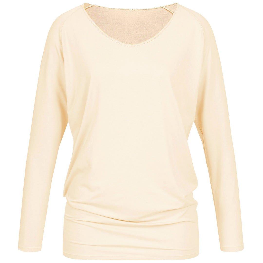 Image of Nachhaltiges Yoga Langarm Shirt 'sleevy' Damen Creme XS