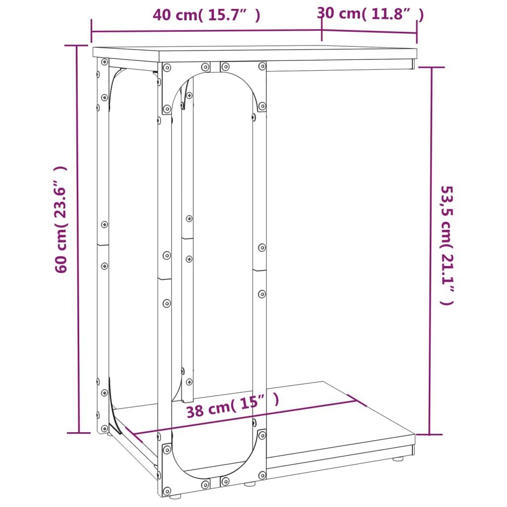 VidaXL Table d'appoint bois d'ingénierie  