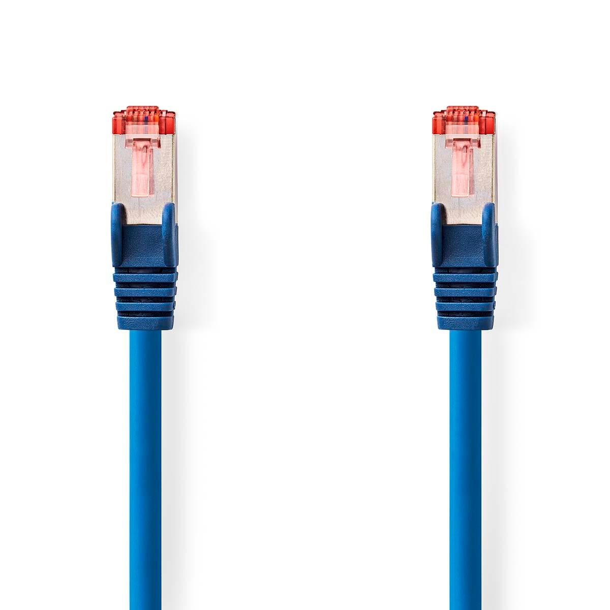 Image of CAT6-Netzwerkkabel | RJ45-Stecker | RJ45-Stecker | S/FTP | 0,15m | Rund | LSZH | Blau | Etikett