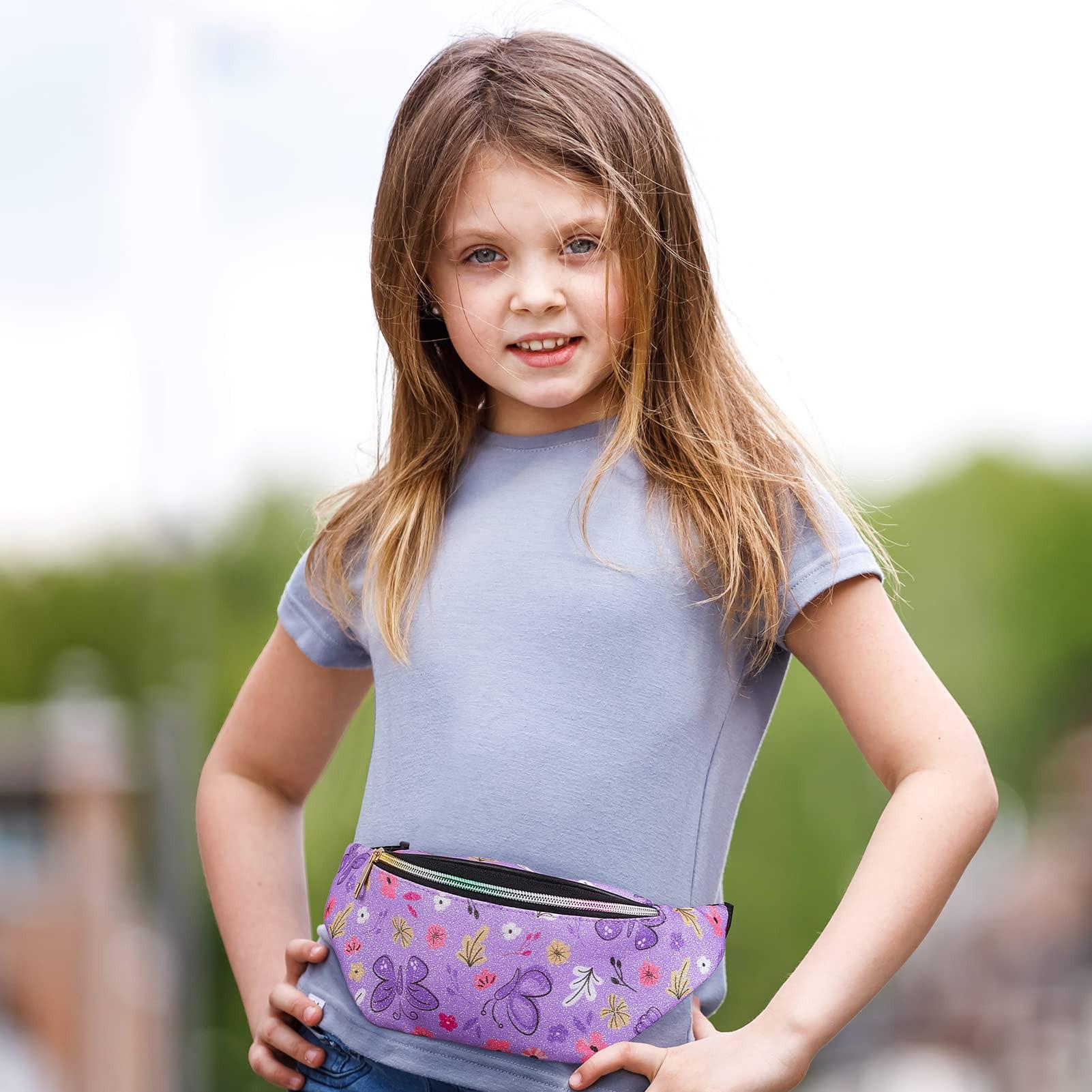 Only-bags.store Kinder Glitzer Sport Bauchtasche mit Lederimitat  