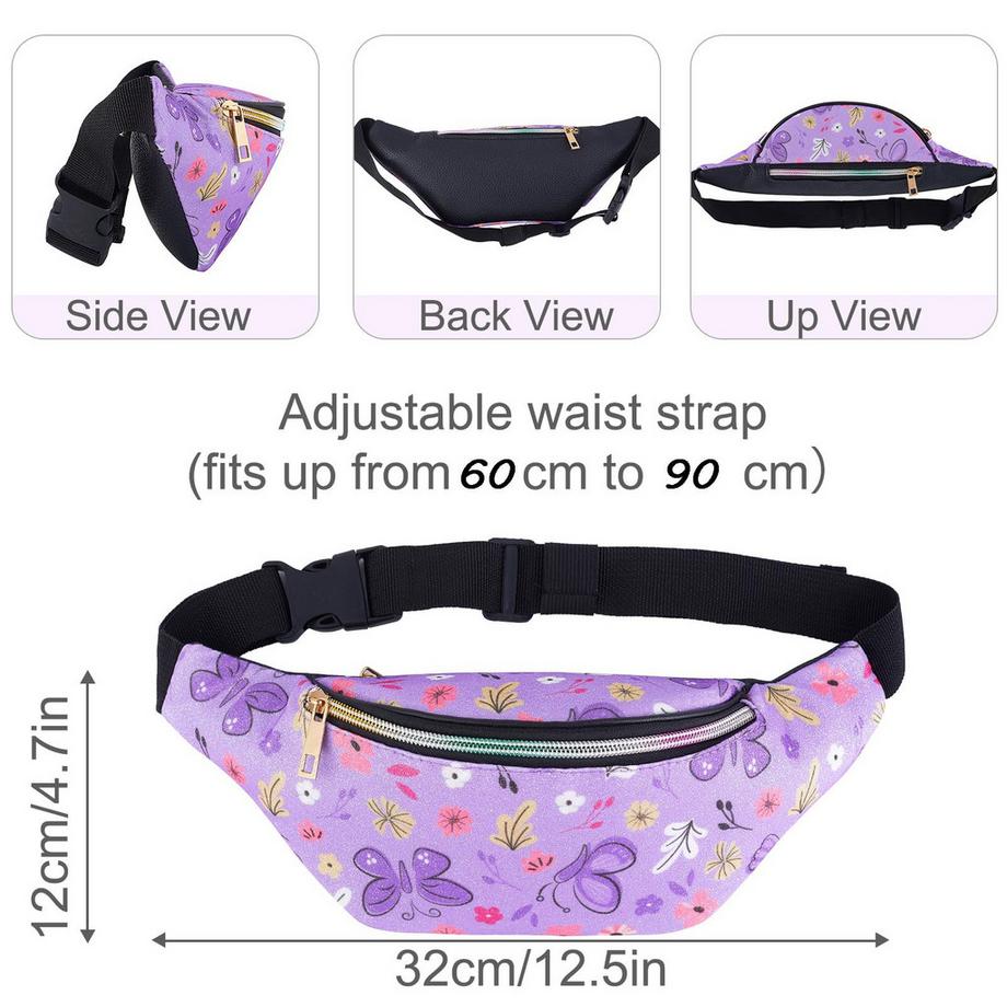 Only-bags.store Kinder Glitzer Sport Bauchtasche mit Lederimitat  