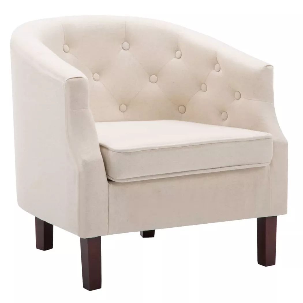 vidaXL Fauteuil tissu beige