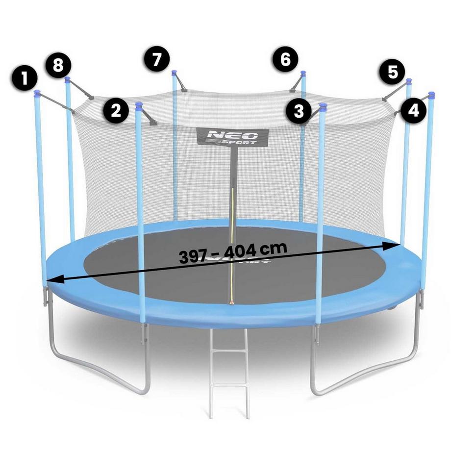 B2X Innenschutznetz für Trampolin 404 cm 13 ft Neo-Sport  