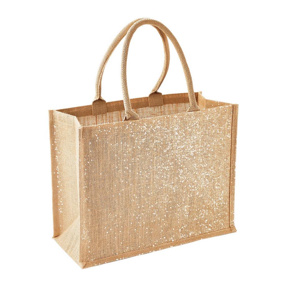 Borsa In Iuta Con Glitter