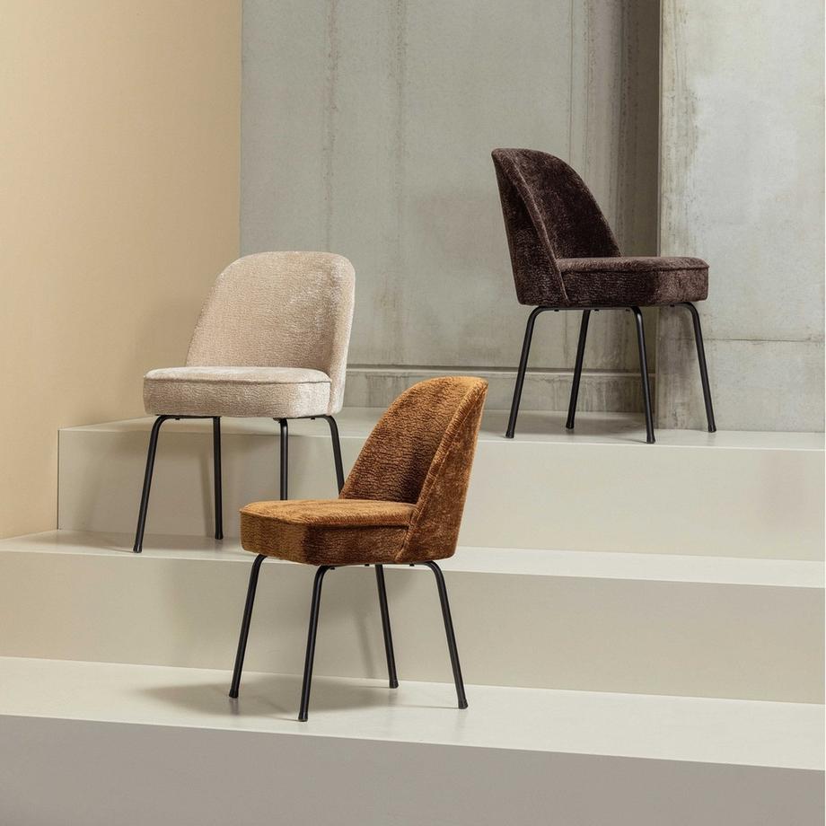 mutoni Chaise de salle à manger Vogue 3D-Chenille brun moyen  