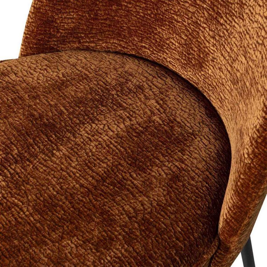 mutoni Chaise de salle à manger Vogue 3D-Chenille brun moyen  