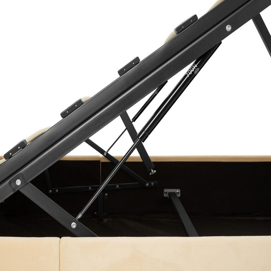 Tectake Lit rembourré VENICE En aspect velours avec motif matelassé  