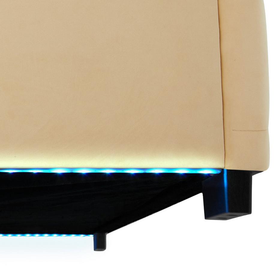 Tectake Lit rembourré VENICE En aspect velours avec motif matelassé  