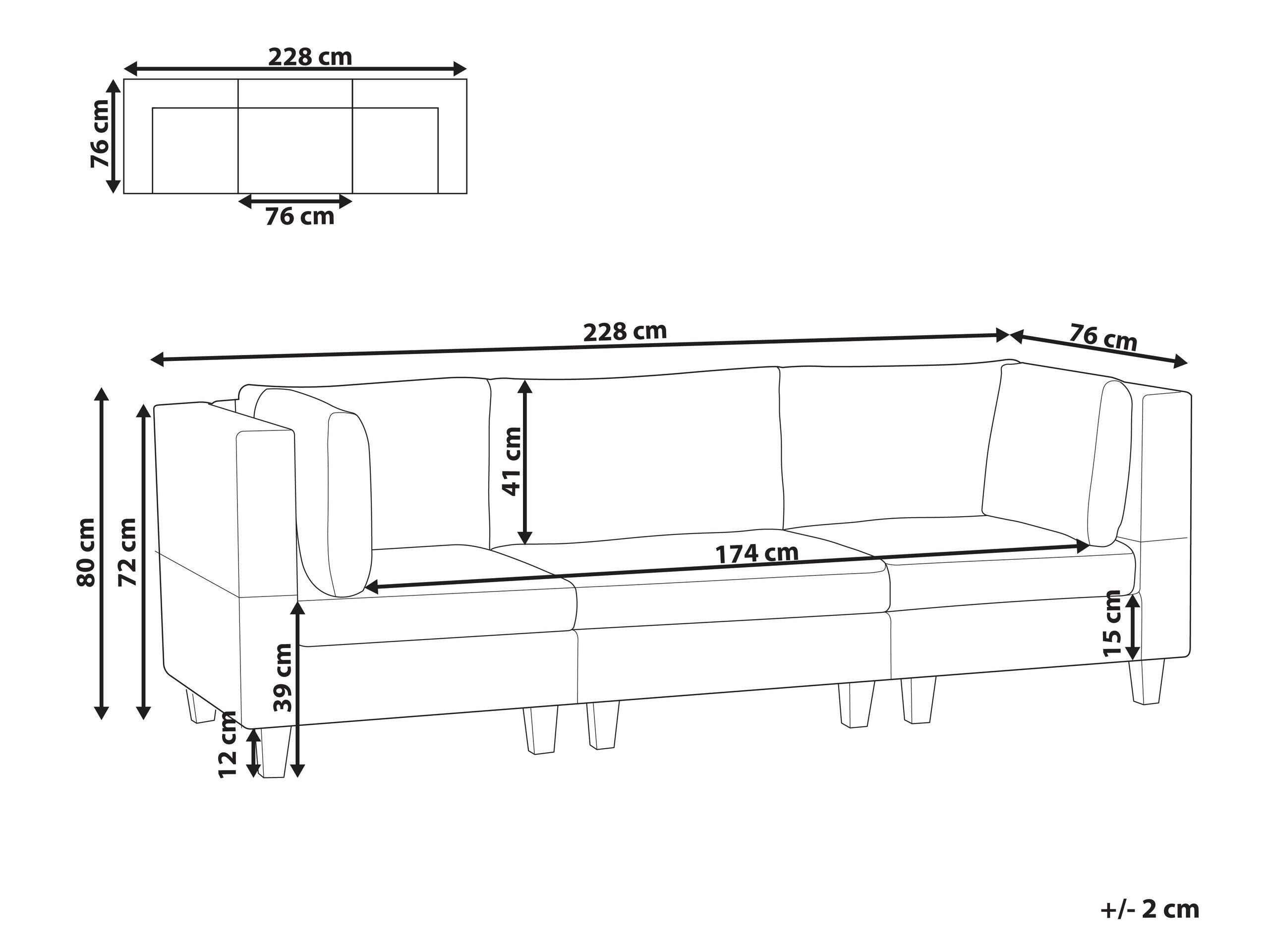 Beliani Canapé modulable en Polyester Moderne UNSTAD  