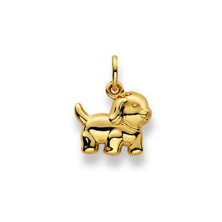 MUAU Schmuck  Anhänger Hund Gelbgold 750, 15x12mm 