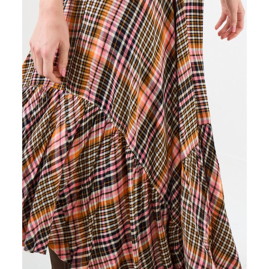 Joe Browns Pink karierter Rock mit Dippy-Saum  