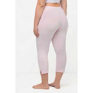 Ulla Popken  Pantaloni Capri a pallini con spacchetti e cintura elastica 