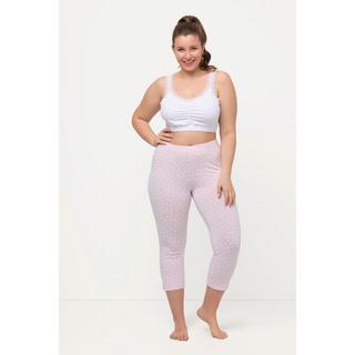 Ulla Popken  Pantaloni Capri a pallini con spacchetti e cintura elastica 