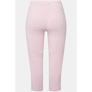 Ulla Popken  Pantaloni Capri a pallini con spacchetti e cintura elastica 