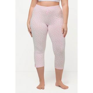 Ulla Popken  Pantaloni Capri a pallini con spacchetti e cintura elastica 