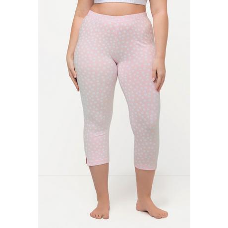 Ulla Popken  Pantaloni Capri a pallini con spacchetti e cintura elastica 