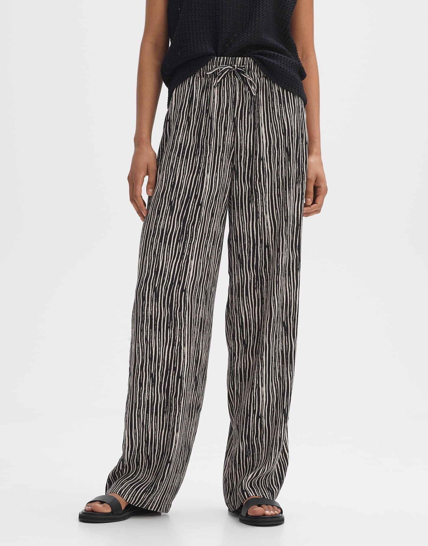 Image of Palazzohose Manilo Stripe Damen Schwarz 36