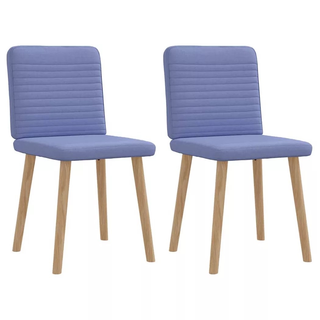 Vidaxl - Chaises à manger lot de 2 bleu jean tissu