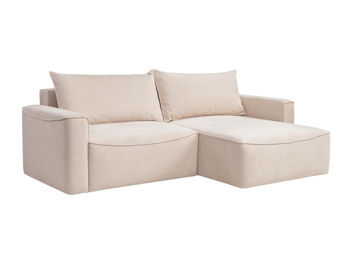 Image of Ecksofa mit Schlaffunktion - Ecke wechselbar - Strukturstoff - Beige - ASTURIO Ecksofa mit Schlaffunktion - Ecke wechselbar - Strukturstoff - Beige - ASTURIO