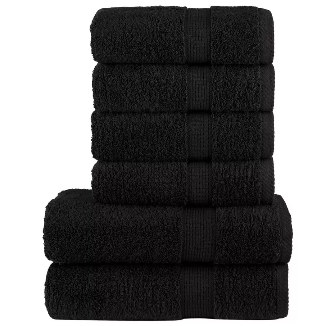 VidaXL - Ensemble de serviettes coton, 70x140 cm, Noir