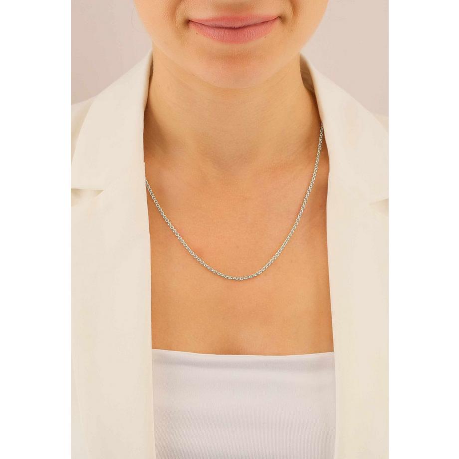 MUAU Schmuck  Collier forçat ronde en or blanc 750, 2.3mm, 55cm 