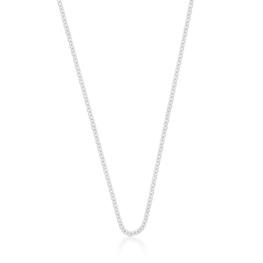 MUAU Schmuck  Collier forçat ronde en or blanc 750, 2.3mm, 55cm 
