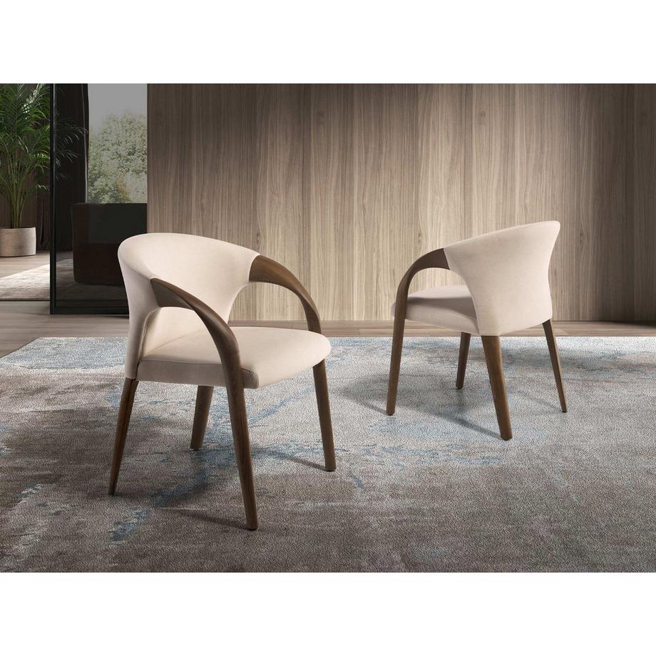 ANGEL CERDA Sedia in velluto color crema  