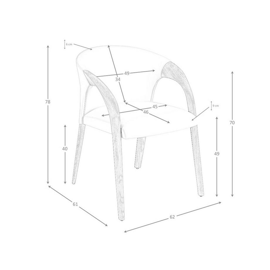 ANGEL CERDA Sedia in velluto color crema  