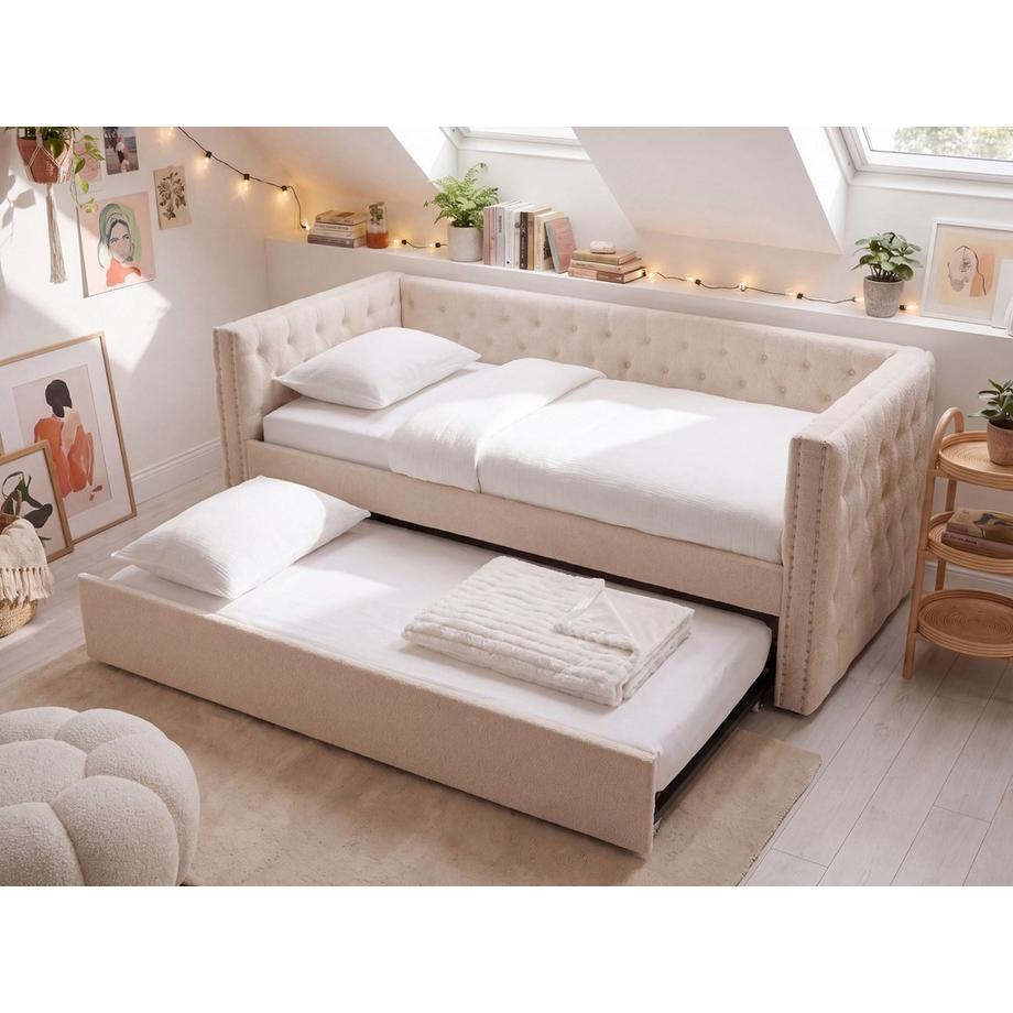 Beliani Letto estraibile en Bouclé  GASSIN  