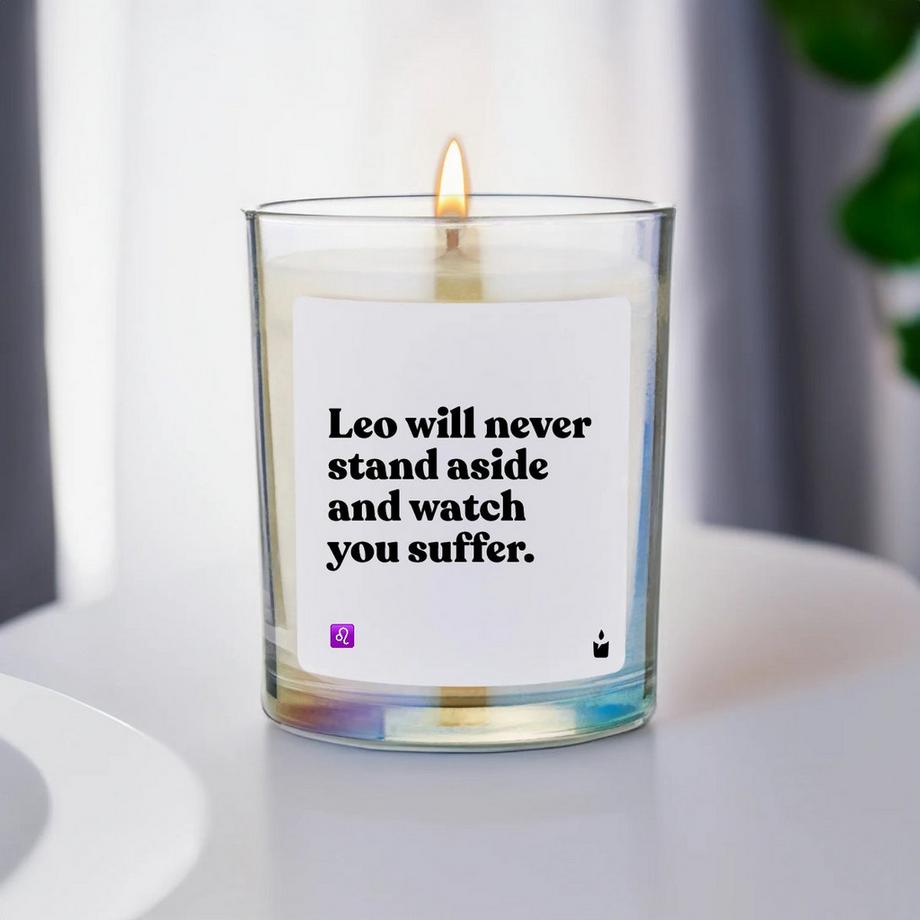 CandleHand Duftkerze Woody Leo will never stand aside and watch you suffer.  