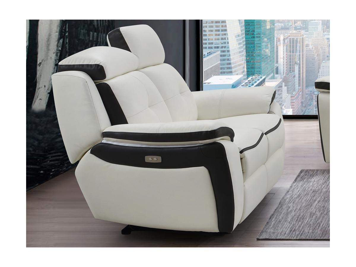 Vente-unique Relaxsofa Leder elektrisch 2Sitzer ANGELIQUE  