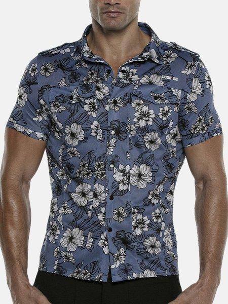 Image of Hemd Mit Kurzen Ärmeln Vivid Unisex Blau L