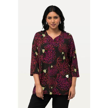 Ulla Popken  Slinkyshirt , Classic, V-Ausschnitt, 3/4-Arm 