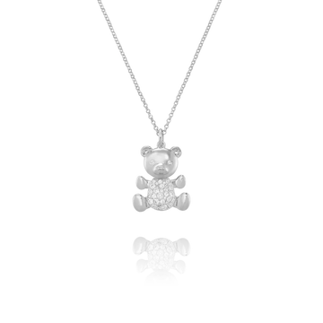 LÉGENDE-Halskette mit Bärenanhänger aus Silber und Zirkoniumoxiden