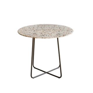 Tikamoon Table ronde en terrazzo premium et métal brown 4 pers. Elio  