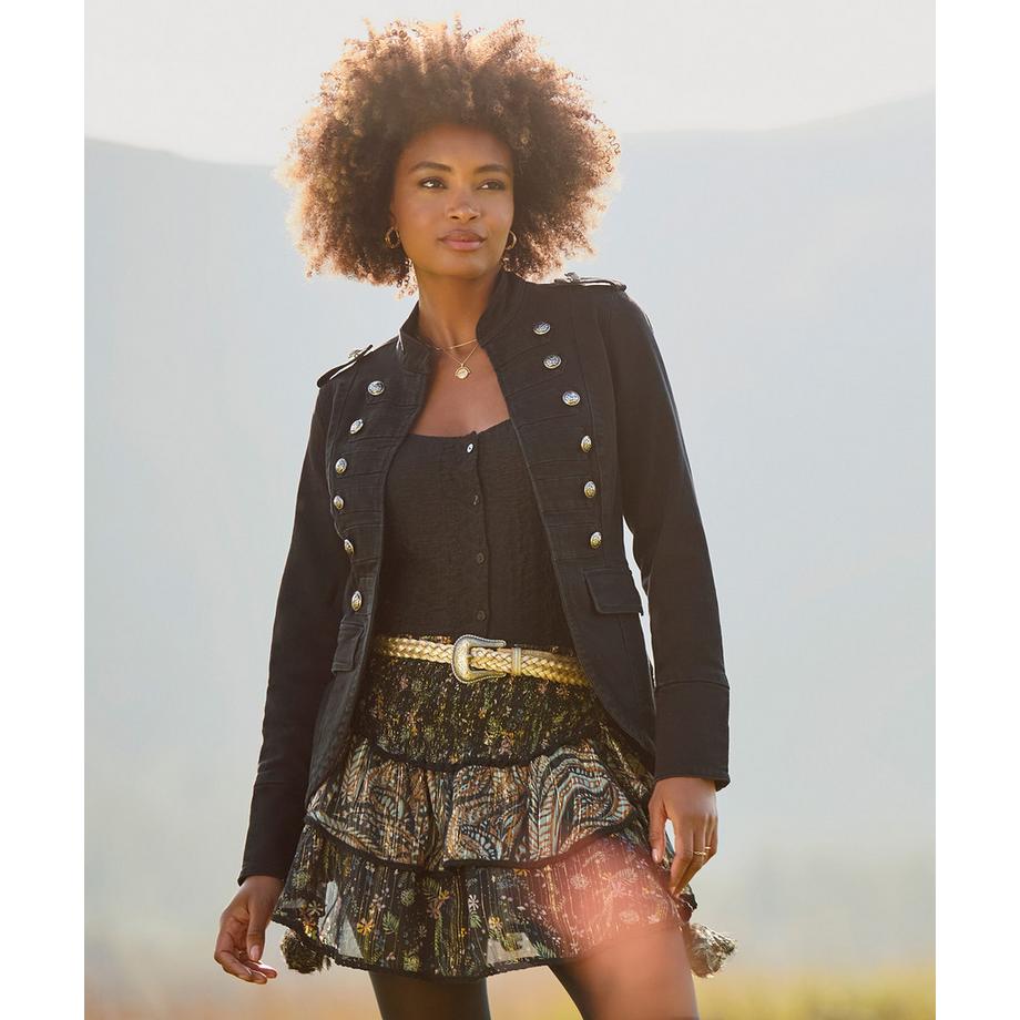 Joe Browns Schwarze Denim Militärjacke  